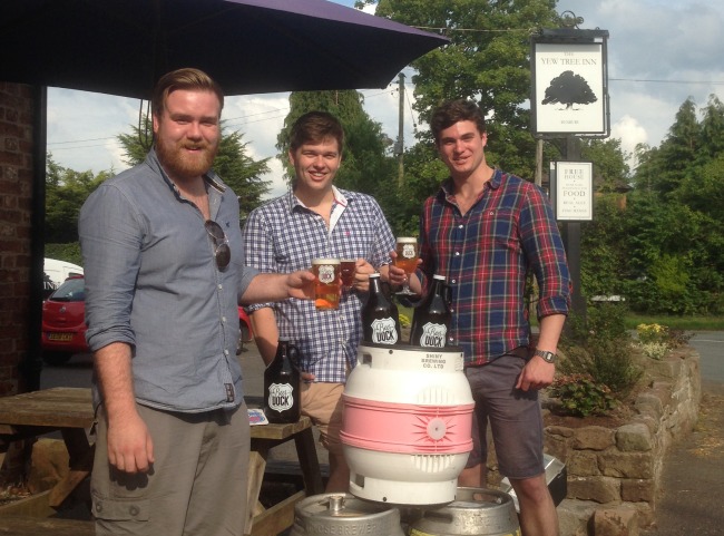The Yew Tree team Myles Carr (centre) and James Ivill (R) with Beer Dock's Sam McGarrigle (L). photo 4