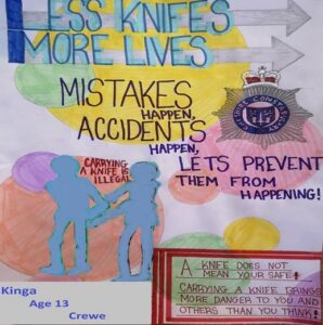 The winning knife crime prevention poster competition entry
