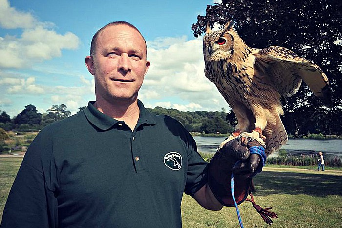 Toby Milburn and Indie - birds of prey open day