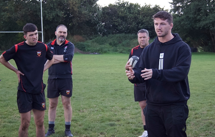 Tom Curry passes on his tips to Crewe and Nantwich academy stars