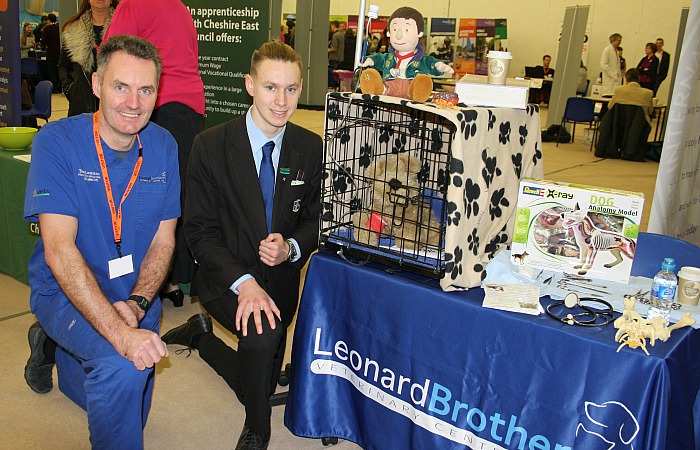 careers - Tom Leonard from Leonard Veterinary Centre Ltd instructs Tom Spooner in the practicalities of looking after a sick animal