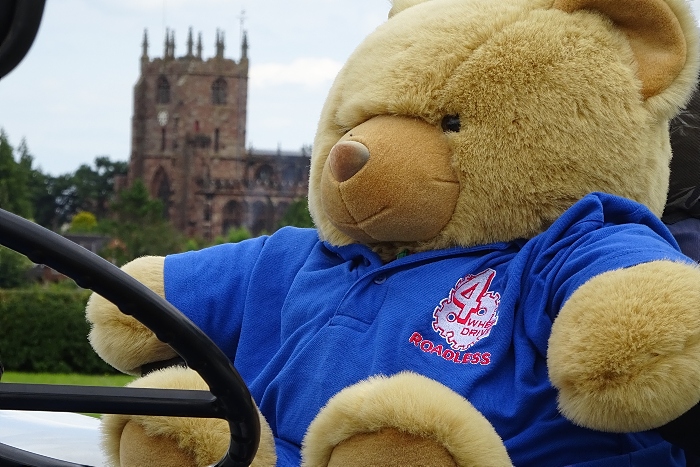 Tractor display teddy with St Boniface's Church in the background (1)