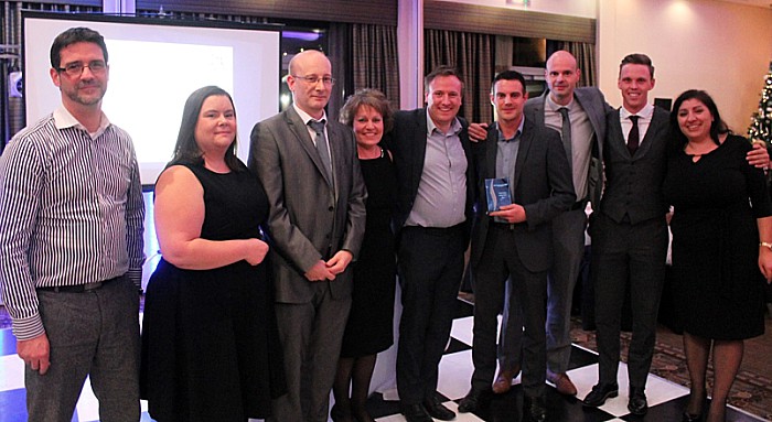 Tracy Bullock and Joe Clarke MBE with the IT Services team who won ‘Team of the Year’ award
