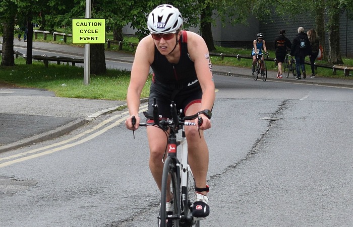 Triathlon Cycle – competitor on road near Barony Park