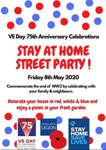 VE Day 75 Stay at Home Street Party - publicity poster (1)