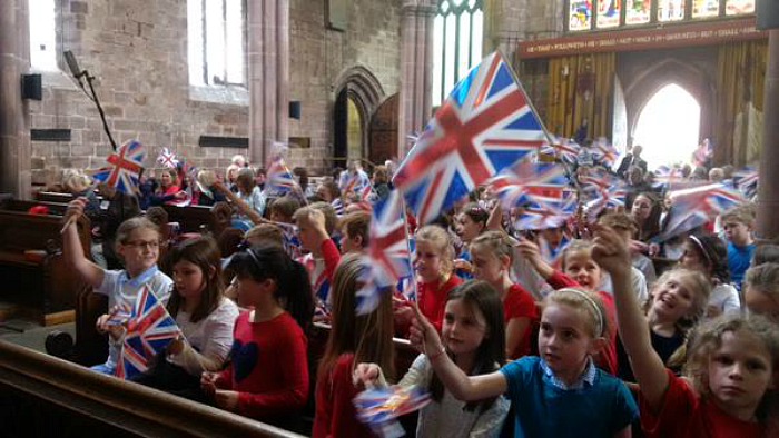 VE Day St Mary's Church in Nantwich