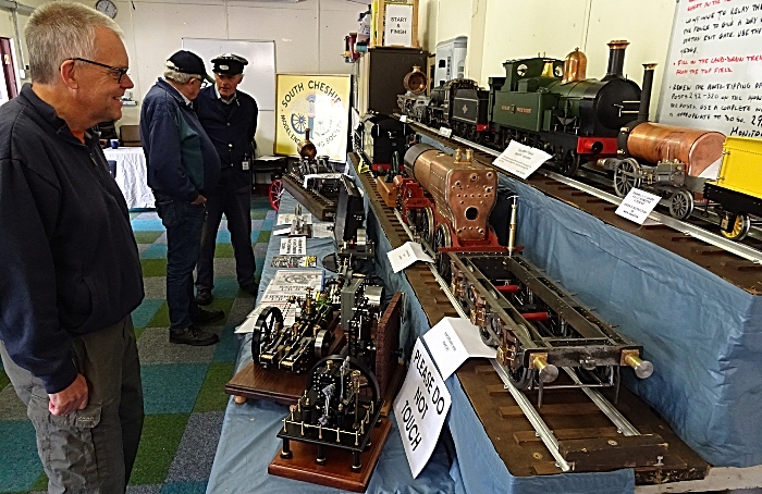 Visitor Mark Ray admires the display of locomotives and engines (1)