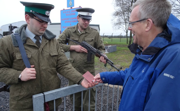 Cold War - Visitor Mark Ray has his papers checked by East German border guards