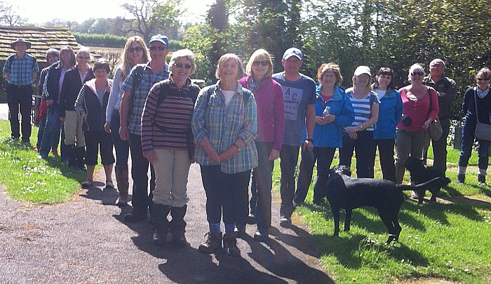 Walkers at St Marys Church Acton for the inaugural Tea at the Tower guided circular walk