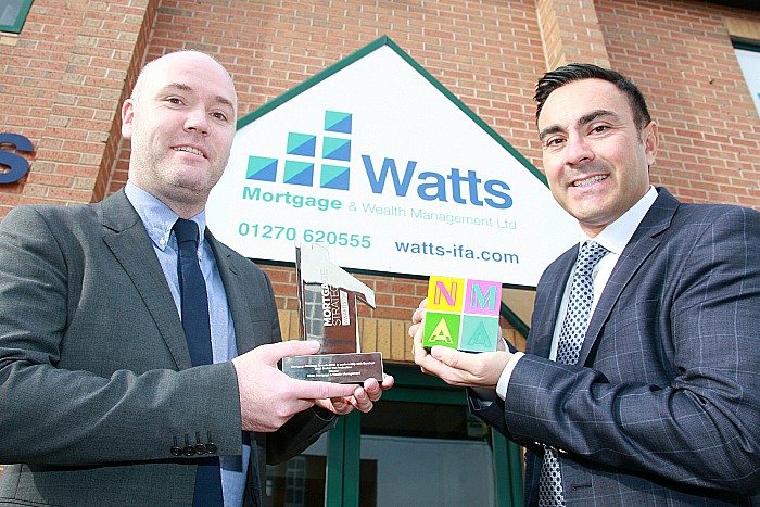 Watts protection specialist Barry Jones and managing director AndrewWatts with the firm’s awards