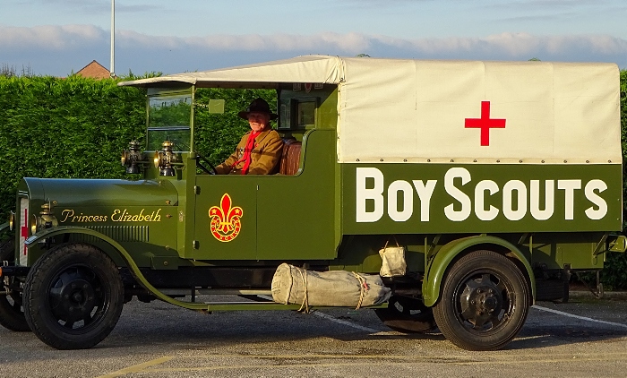 Wistaston - Gerald Newbrook displays his replica World War 1 Boy Scout Ambulance (1)