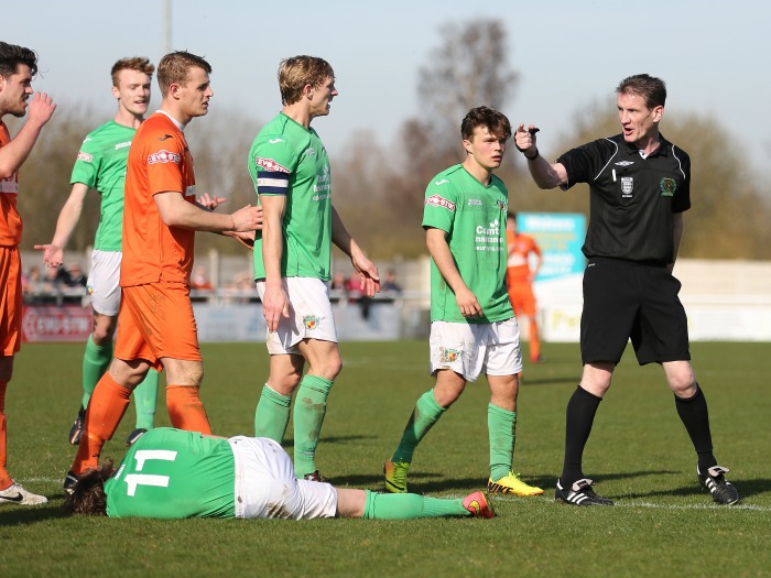 Witton keeper sent off for foul on Matty Kosylo