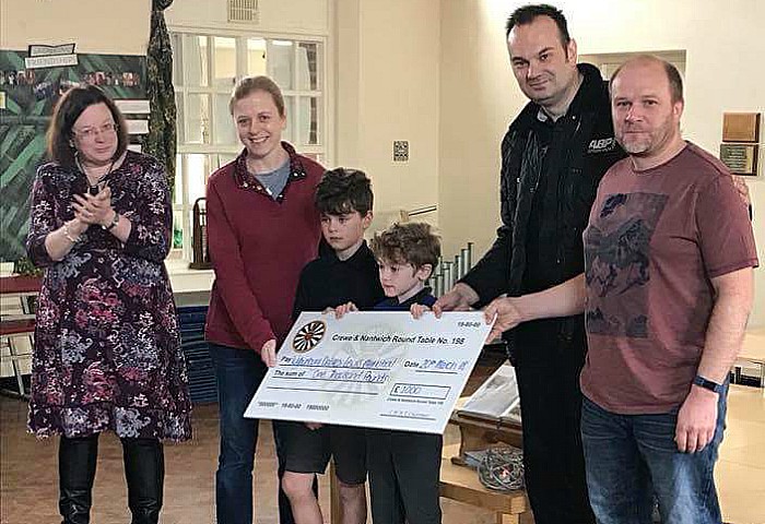 Wybunbury Delves donation for Lewis Crossley project