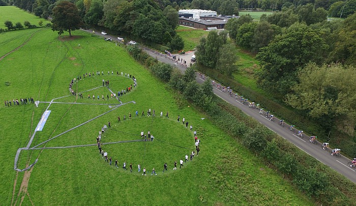aerial artwork at Reaseheath for Tour of Britain