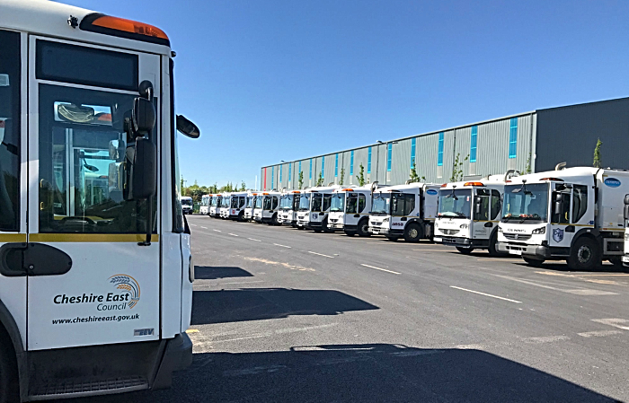 Ansa - bin lorries at cledford lane rubbish recycling hub