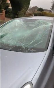 birchin lane smashed car windscreen