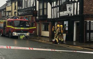 Fire crews tackle fire at historic Black Lion pub in Nantwich
