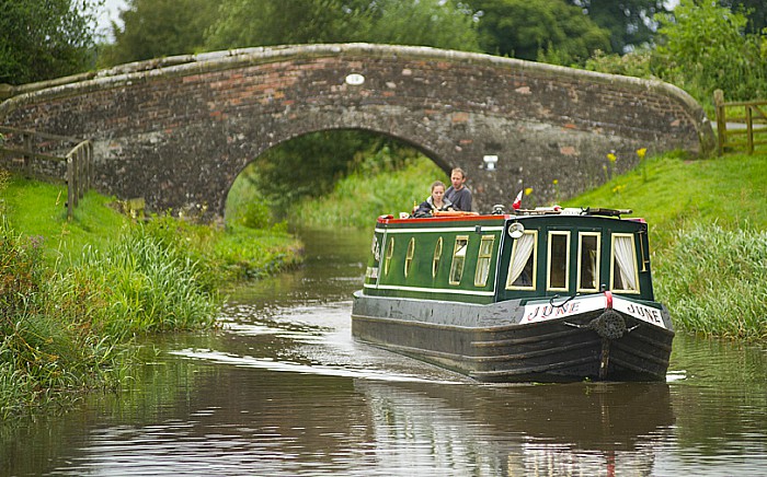 boat on llangollen canal - locks