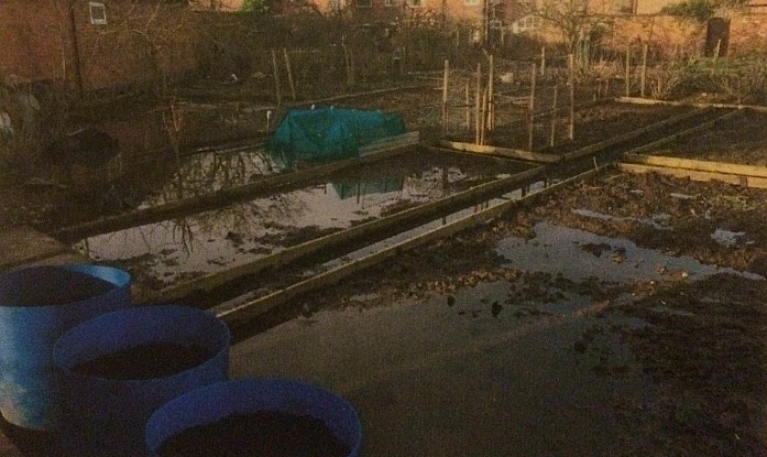 brookfield allotment side under flood water