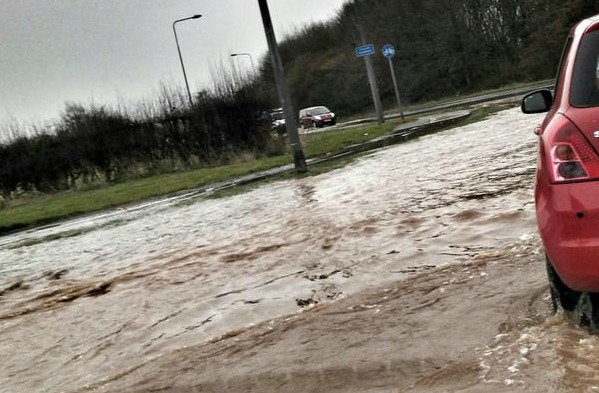 burst water main hits Nantwich