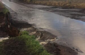 Shropshire Union Canal breach at Beeston caused by Storm Christoph