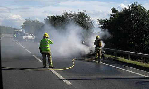 car fire A500 Nantwich