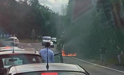 car fire Audi A500 bypass