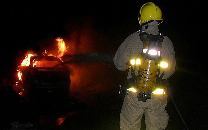 fire - car blaze off crewe road in nantwich