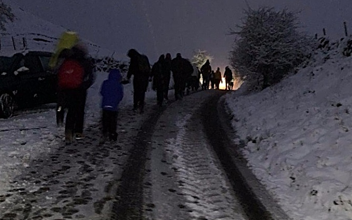 cheshire police rural team rescue from snow 1