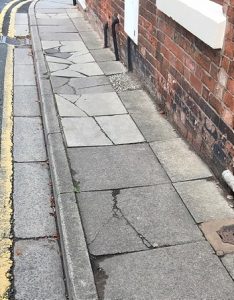 cracked paving slabs in nantwich