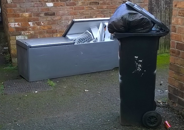 fly-tipping - dumped garbage Arnold Street