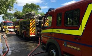 Welshmans Lane blaze in Nantwich closes road