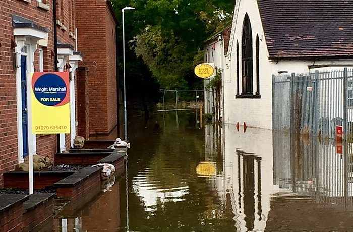flooding in Nantwich in October