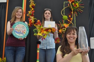 floristry college winners Zoe  Sillito, Anna Eite and Wendy Anderson landscape