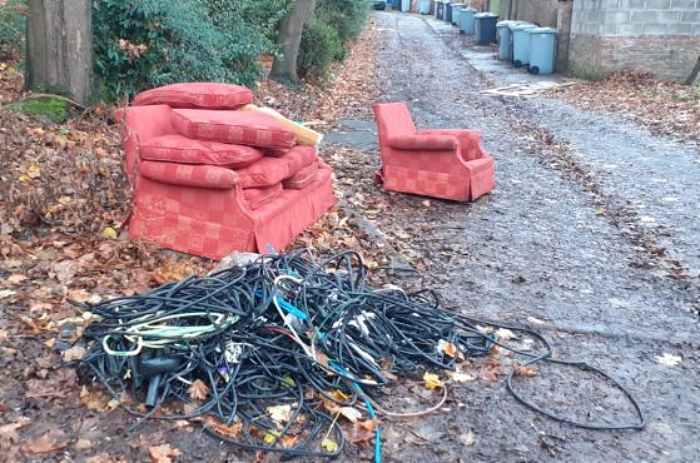 fly tipping in Crewe alleyways