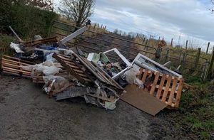 Police hunt fly-tippers after this pile dumped off A51 in Nantwich