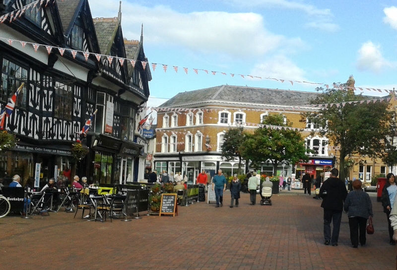 high street and town square in nantwich