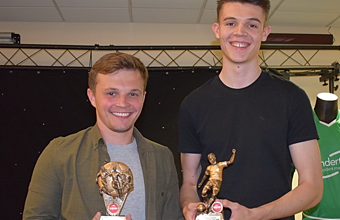 l-r Sean Cooke was named in the 2018-19 Premier Division Team of the Year and Joe Malkin won the 2018-19 Premier Division Young Player of the Year Award (1)