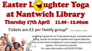 Families invited to Nantwich Library “family laughter” yoga!