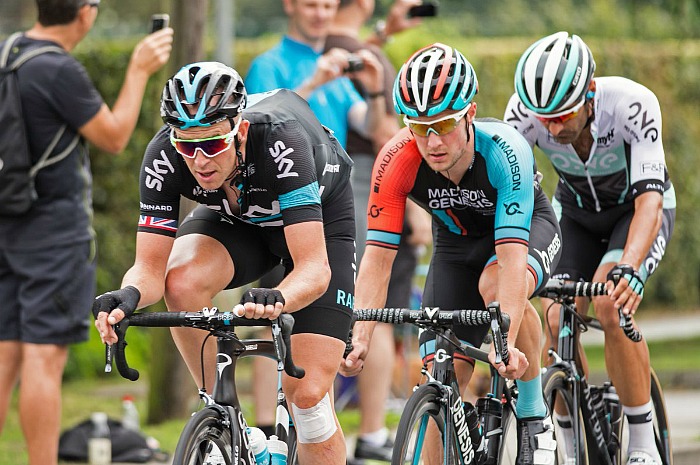 leaders in Tour of Britain in Nantwich