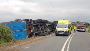 Overturned lorry closes busy A534 near Nantwich