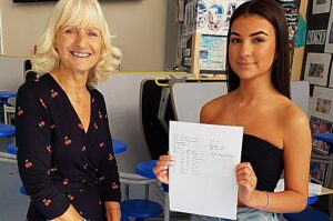 malbank GCSE results - Poppy Bellingham and headteacher Jeanette Walker