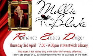 Erotic writer Mollie Blake to give talk at Nantwich Library