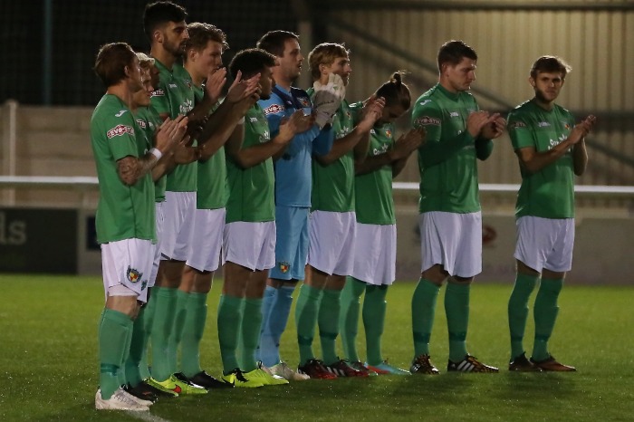 nantwich town players applause for neville clarke