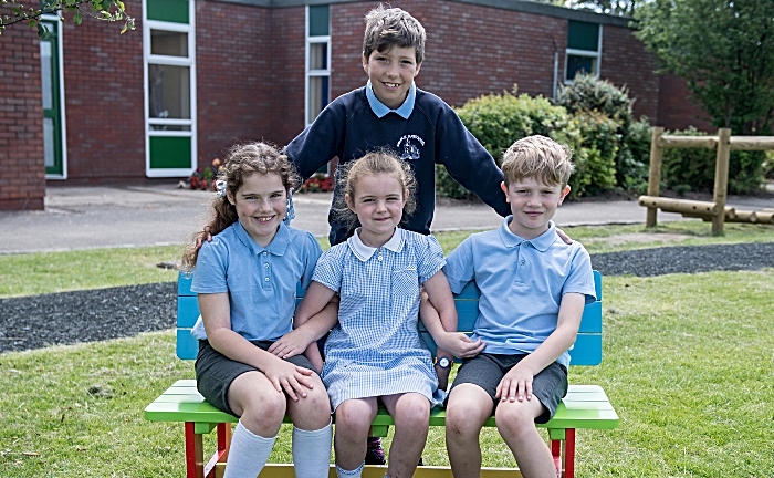 new buddy bench at audlem st james primary school