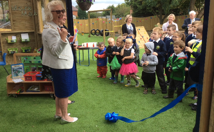 opening of nantwich primary academy early years outdoor area