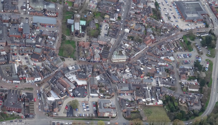 overhead image of nantwich town centre, by Jonathan White