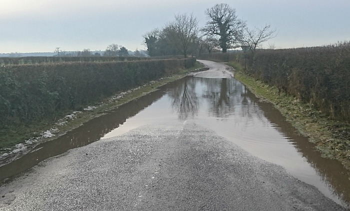 flooded - pinsley green road flooding problem, March 2017