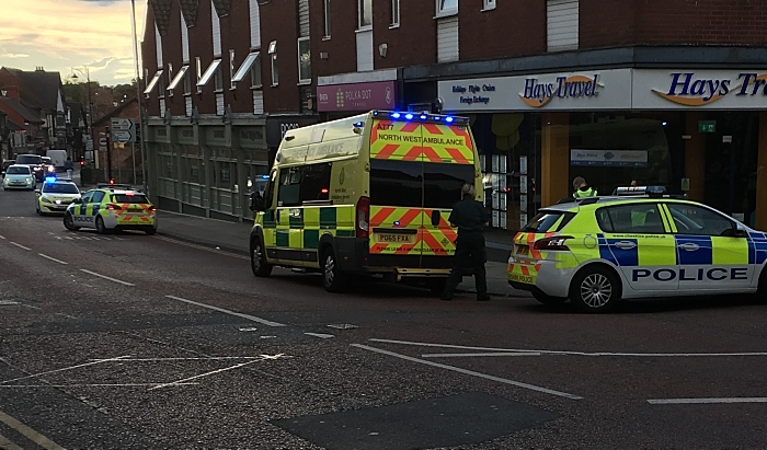 brawl - police incident close to Harrisons and Waterlode in Nantwich