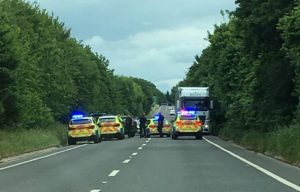 A51 Nantwich Bypass closed off as police arrest three in car